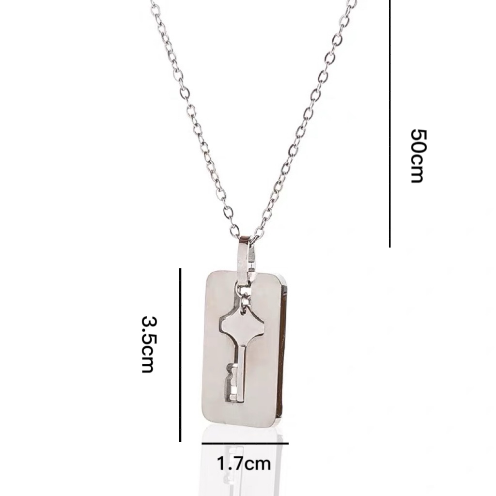 Couple Concentric Lock Bracelet &  Key Necklace