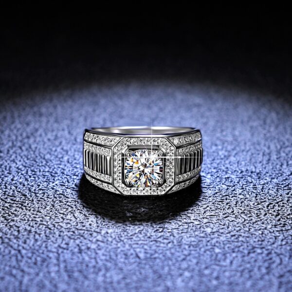 1 Carat Moissanite S925 Adjustable Ring